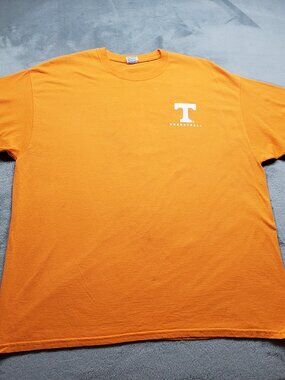 Tennessee Vols Basketball Logo Short Sleeve Tshirt Orange Gildan Heavy Men Sz XL